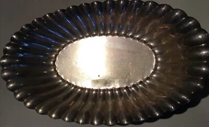 Old Vintage Antique Scalloped Silver Plated Tray - Picture 1 of 3