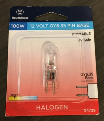 100W T4 JC Low Voltage Clear GY6.35 Bi-Pin Base 12V WESTINGHOUSE 04729 - Image 1 of 2