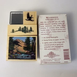 Wilderness~Animals at Mountain Stream~3 Rubber Stamps in Set~PSX #SK626 - Picture 1 of 9