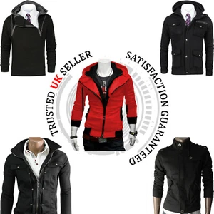 Mens Winte Warm Fleece Zip up Hoddie long Sleeve Jacket SweatShirt Top OverCoat - Picture 1 of 12