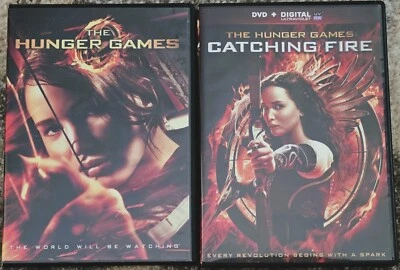 The Hunger Games & Catching Fire (DVD, 2 MOVIES) Jennifer Lawrence, W/CASES - Image 1 of 4