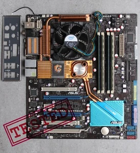 MoBo LGA775 ASUS MAXIMUS EXTREME iX38 con CPU C2D E8400, escudo de E/S y cables - Imagen 1 de 20