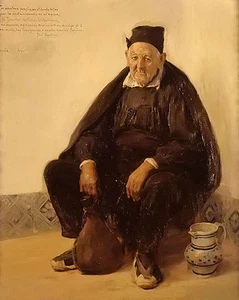 Oil painting jose benlliure y gil - Uncle Jose Villar of the Archbishop canvas - Picture 1 of 1