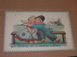 DUTCH KIDS - 1913 USED POSTCARD - MALDEN MA - ACH HIMMEL, DIS IS HEAFEN ALREADY - Picture 1 of 2