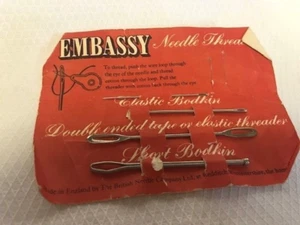 Card  Vintage Embassy Needles Needle Threader - Picture 1 of 2