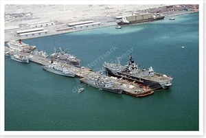 US And French Warships Moored In Bahrain Operation Desert Storm 8 x 12 Photo - Picture 1 of 1