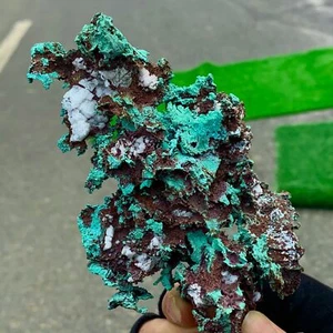 390G Natürliches irisierendes einheimisches Kupfer mit Chrysokoll Kristall Mineral Präparat - Bild 1 von 20