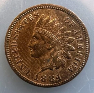 1884 Indian Head Cent - Coin As Shown - Ships Free 4H - Picture 1 of 2