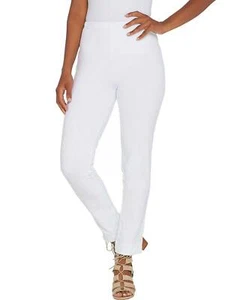 WOMEN WITH CONTROL Size XXS Slim Leg Ankle Pants with Faux Back Pockets WHITE - Picture 1 of 3