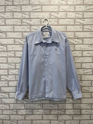 YSL Yves Saint Laurent Terciopelo Mujer Camisa Sobrecamisa Chaqueta Azul Talla L-M Foto 1 de 4