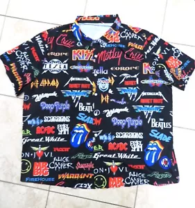 New Rock Bands Beach Cruise Hawaiihemd 4XL Jovi AC/DC LED Kiss Poison Motley - Bild 1 von 8