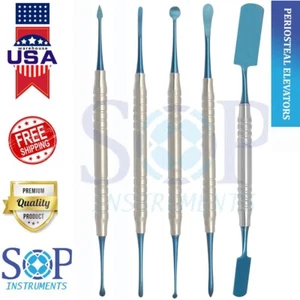 Dental Periosteal Elevators Surgical Set Titanium Blue Kit by SOP Instruments - Bild 1 von 6