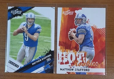 2009 Donruss Score Matthew Stafford Rookie RC Lot (x2) Hot Rookies Lions Rams - Image 1 of 2
