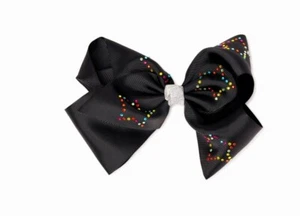 Wonder Nation Jumbo Grosgrain Black Sequin Girl's Bow New - Picture 1 of 1