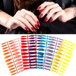 Matte Extension Manicure Coffin Fake Nail Ballerina Nail Nail Tips False Nails - Picture 1 of 20