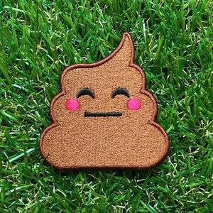 Embroidered Jolly Poo Patch (2.5" x 2.5") poop turd unchi unko kawaii emoji crap - Picture 1 of 3