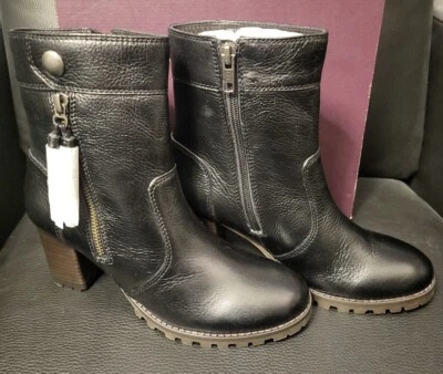 Johnston & Murphy 78-52611 Mujer Vivica Bota con Cremallera Cuero de becerro Negro 6 1/2 M Foto 1 de 4