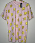 Eighty Eight Brand T-Shirt Mens Size Large Pink Yellow Dripping Smiley Face  NWT