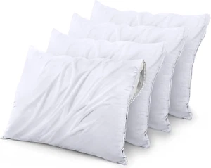 NEW Waterproof Pillow Protectors Zippered Fabric Covers 4 Pack All Sizes Colors - Picture 1 of 26