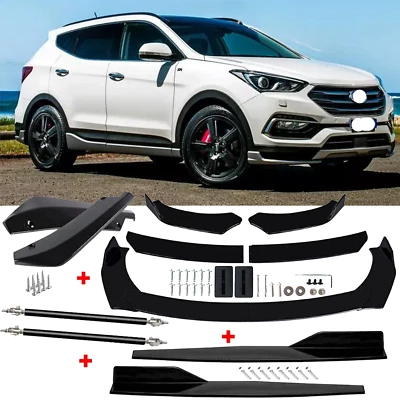 For Hyundai Santa Front Rear Bumper Lip Spoiler Body Kit Splitter Side Skirt - Image 1 of 4
