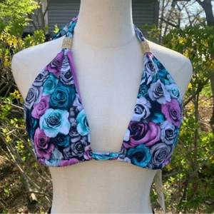 Y2K Style Bikini Floral Top Brandneu mit Etikett - Bild 1 von 8