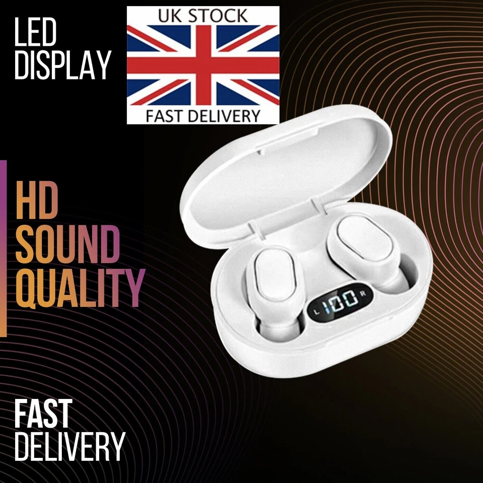 E7S TWS Bluetooth Earphones Headphones Wireless InEar RX For All Devices UK - Image 1 of 4