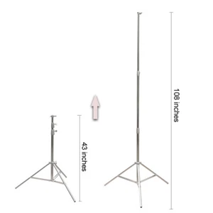 Heavy Duty Light Stand 43"-108" Adjustable for Photography Lighting Studio Boom - Picture 1 of 15