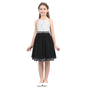 Kid Girls Floral Shiny Dress Bridesmaid Party Wedding Birthday Dresses Maxi Gown - Picture 1 of 95