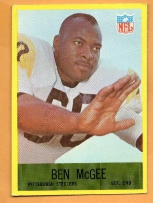 1967 Philadelphia Gum Football Card #154 Ben McGee Steelers Card SET BREAK *S6 - Image 1 of 2