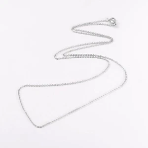 COLLIER CHAINE ARGENTE 70cm ACIER INOXYDABLE HYPOALLERGENIQUE MAILLON 2 x 1,5mm - Foto 1 di 1