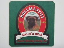 Beer Coaster ~ Bullmastiff Brewing Slobberchops & Son of a Bitch Strong Ale ~ Uk