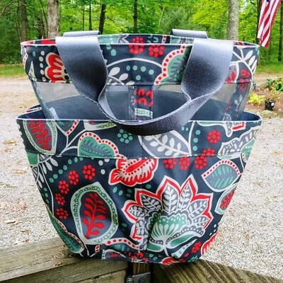 Vera Bradley "Nomadic Floral" Shower Caddy Open Center Mesh Bottom 4 Pockets - Image 1 of 4