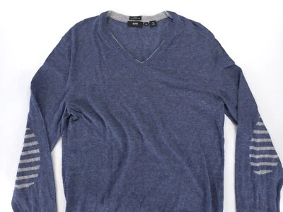 Jersey Hugo Boss Ligero Mejor Hilo Italiano Delgado Gris Cuello Redondo Para Hombres XL Foto 1 de 4