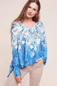 Top Anthropologie Meadow Rue Linen Fields Talla Pequeña Multicolor Floral Nueva Etiqueta $88 - Imagen 1 de 5