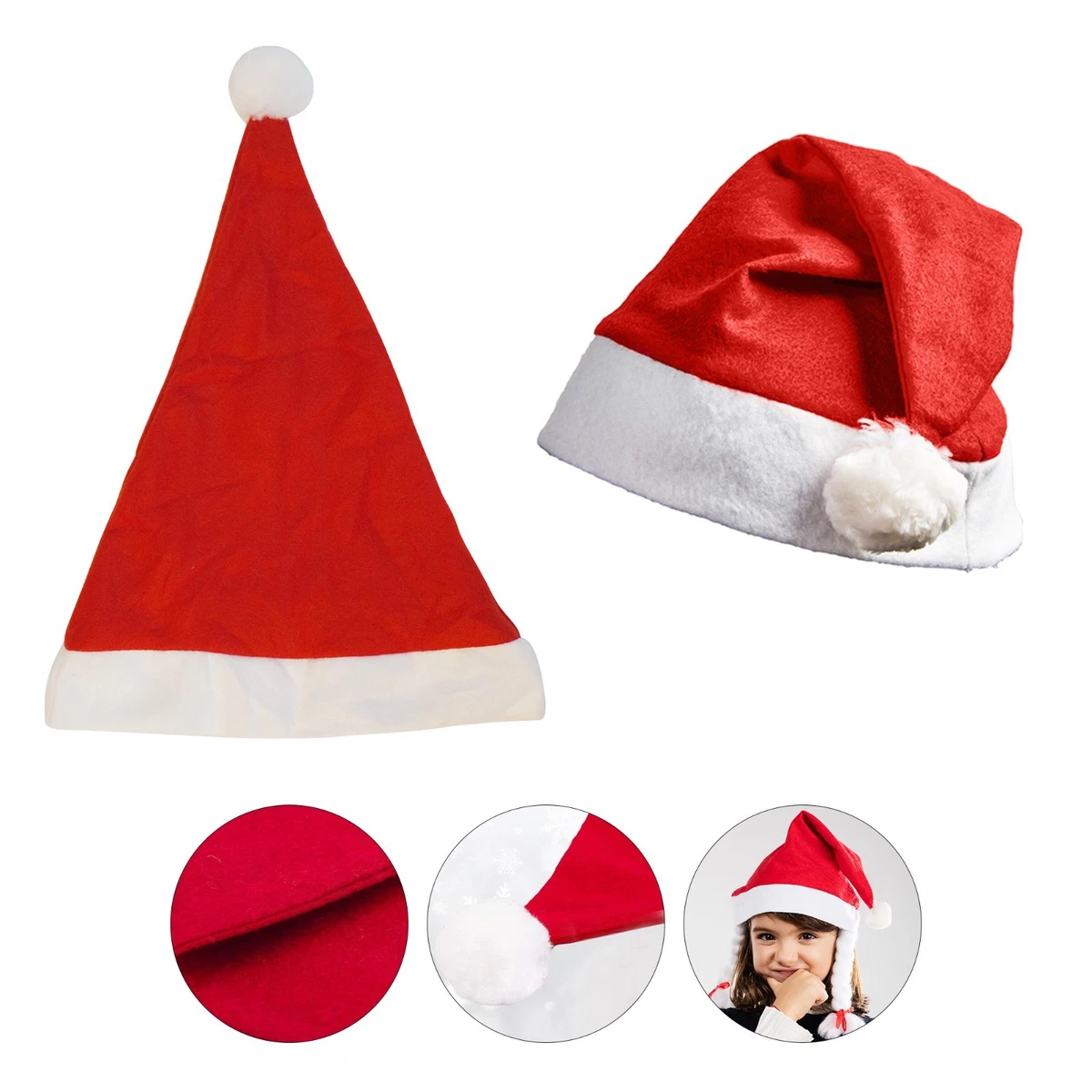 Weihnachtsmütze Für Erwachsene Aus Samt – Mit Pelzbesatz, Unisex, In Vielen Farben, Für Parties & Festtage