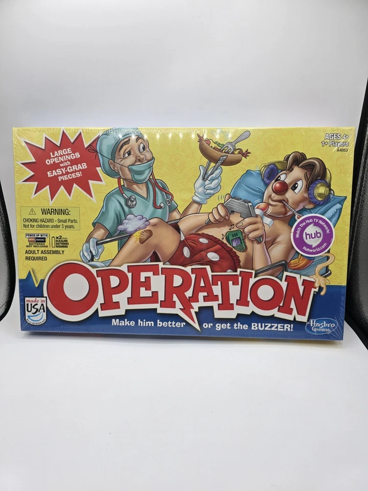 Hasbro Operation 2012 Board Game Large Openings W/ Easy to Grab Pcs A4053