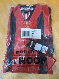 NWT World of Troop Red/Black Leather Moto Jacket  Men's Size Extra Large XL - Picture 1 of 12