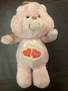 Vintage 1983 Kenner Care Bears 13" Plush - Pink Hearts Love A Lot - Picture 1 of 6