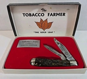 Vintage Tobacco Farmer " GOLD LEAF " Collectors Series Locking Pocket Knife - Picture 1 of 4