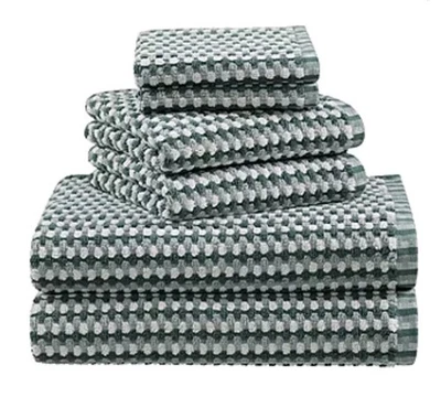 Juego de toallas Martex Gaea 6 piezas azul texturizado 100 % algodón  Foto 1 de 4