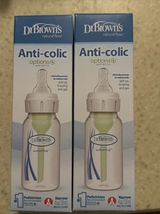 Dr. Brown’s Anti-Colic Options+ Baby Bottles, Level 1 Nipples, 4 oz NEW 2 BOTTLE - Picture 1 of 4