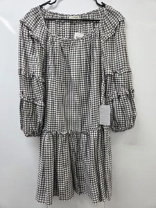 Nuevo con etiquetas Vestido Max Studio Para Mujer Talla Mediana Negro/Beige Cuadros #7556 - Imagen 1 de 15