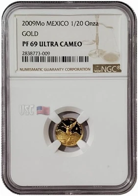 2009 1/20 Oz GOLD MEXICAN LIBERTAD NGC PR69UCAM Proof Coin. - Image 1 of 4