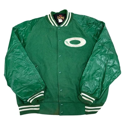 Vintage Game Made In USA Varsity Bomber Jacket Wool 90s Retro Green Mens 2XL - Image 1 of 4