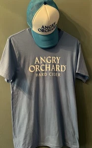 Angry Orchard Hard Cider Bier TShirt blau Herren Größe Small mit Hut NEU - Bild 1 von 11