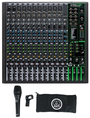 Mackie ProFX16v3 16-Channel 4-Bus Effects Mixer w/USB ProFX16 v3+AKG Microphone - Image 1 of 4