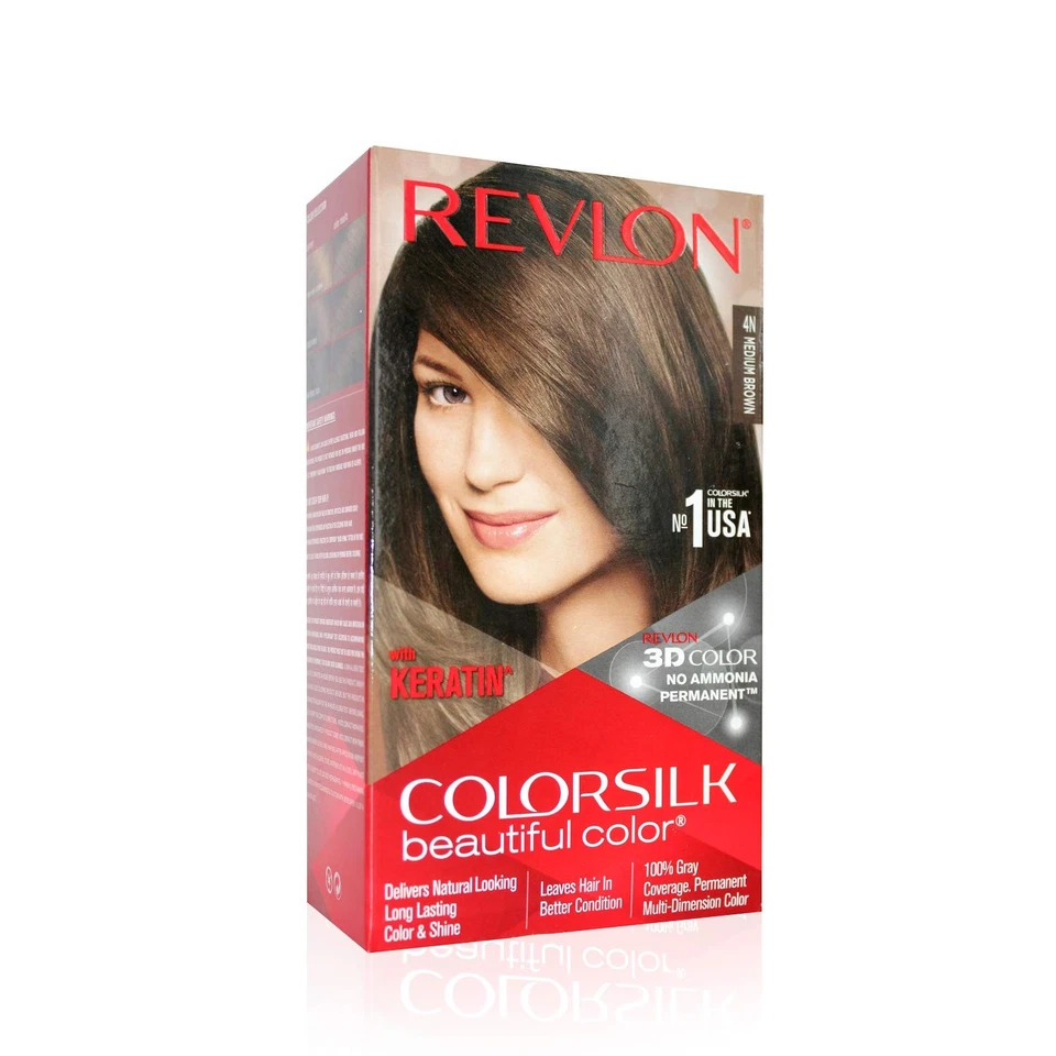 Revlon Colorsilk Schöne Farbe 4N Medium Brown 40ml+40ml+11.8ml - Bild 1 von 4