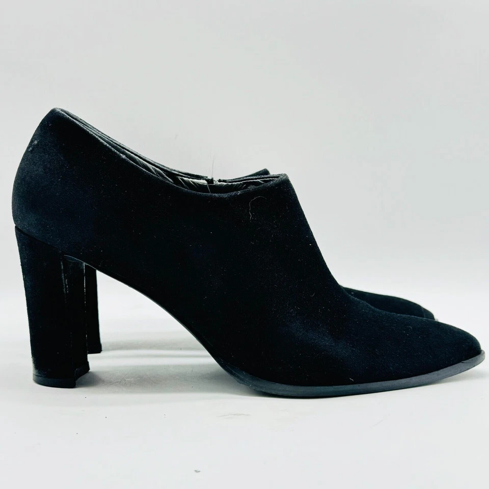 Stuart Weitzman Botas Mujer 9.5 Negro Gamuza Botín Vestido Fiesta Tacones Foto 1 de 4