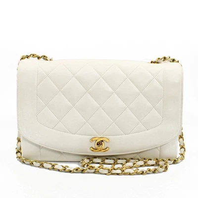 Chanel Diana Cadena Solapa Hombro 25 Blanco A01165 #038 Foto 1 de 4