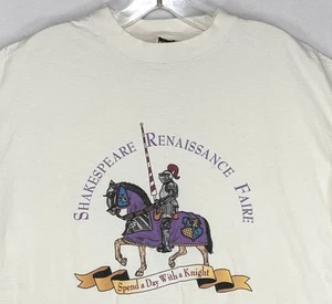 Vtg Shakespeare Renaissance Faire T-Shirt XL “Spend A Day With A Knight” Punny - Picture 1 of 10